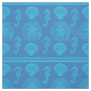 Tissu Coquillages Tribaux Chevaux de mer