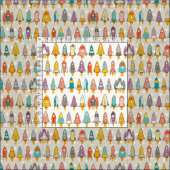 Tissu coquille d'oeuf de fusées rétro (Carreau)