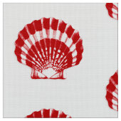 Tissu Coquille marine - rouge profond et blanc (Fermer)