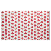 Tissu Coquille marine - rouge profond et blanc (Yard)