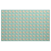 Tissu Coquille striée Sepia sur Turquoise (Yard)
