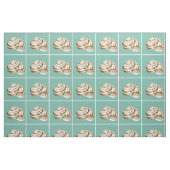 Tissu Coquille striée Sepia sur Turquoise (Fat Quarter)