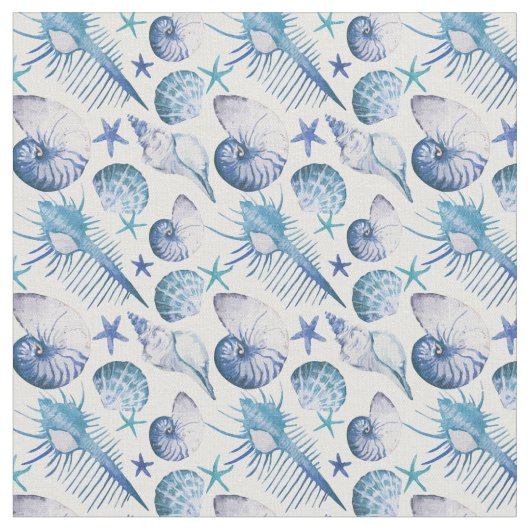 Tissu Coquilles d'aquarelle (Fermer)