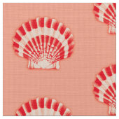 Tissu Coquilles de mer - corail et pêche (Fermer)
