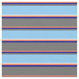 Tissu Corail, bleu foncé, gris foncé, bleu ciel clair et