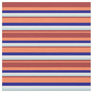 Tissu Corail, Brown, Bleu Poudre, Blanc & Bleu