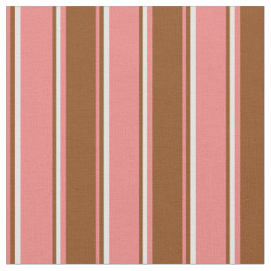 Tissu Corail clair, Brown et Motif cyan clair