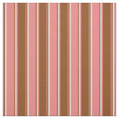Tissu Corail clair, Brown et Motif cyan clair (Échantillon)