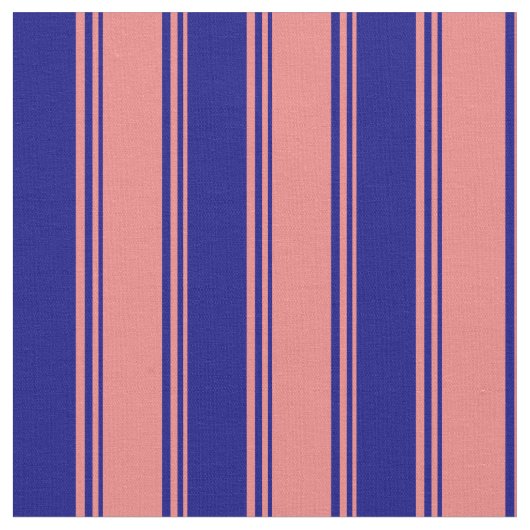 Tissu Corail clair et lignes bleues (Fermer)