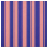 Tissu Corail clair et lignes bleues (Échantillon)