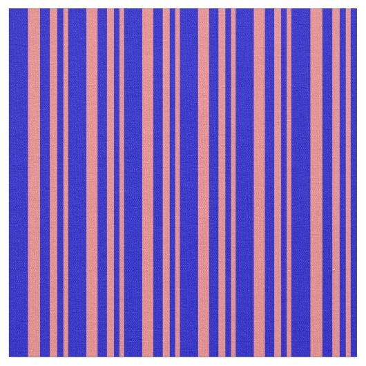 Tissu Corail clair et lignes bleues (Fermer)