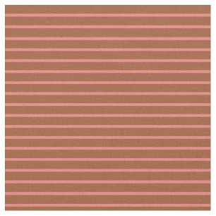 Tissu Corail clair et Sienne Motif de couleur des rayure