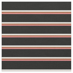Tissu Corail clair, Sienne, jaune clair et noir