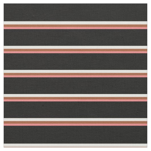 Tissu Corail clair, Sienne, jaune clair et noir (Fermer)