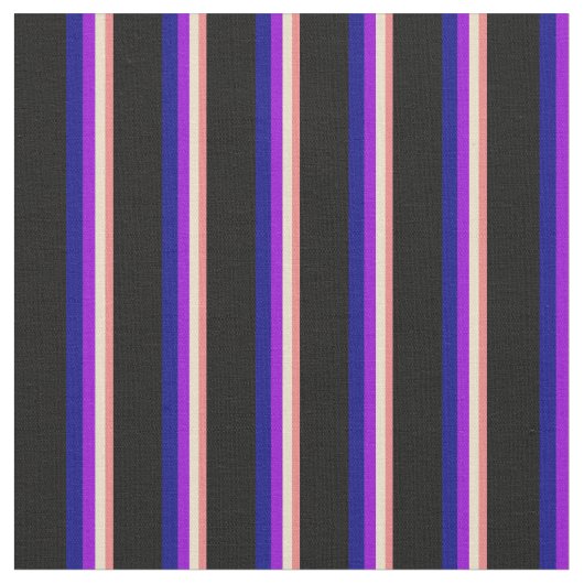 Tissu Corail clair, Tan, Violet foncé, Lignes bleues et (Fermer)