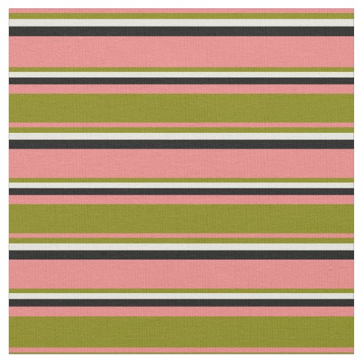 Tissu Corail clair, vert, beige et noir (Fermer)