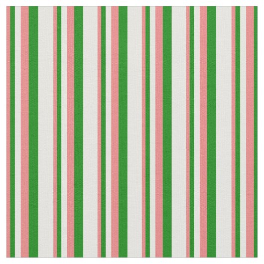 Tissu Corail clair, vert et blanc Motif (Fermer)