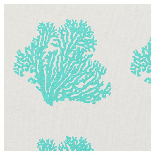 Tissu Corail côtier turquoise (Fermer)