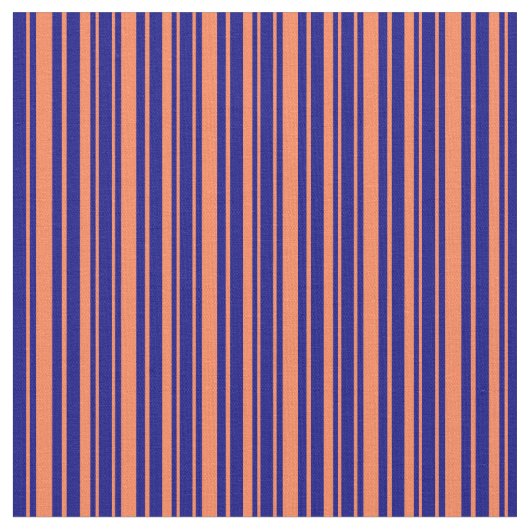 Tissu Corail et bandes bleues (Fermer)