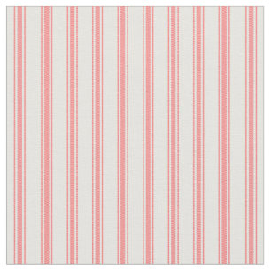 Tissu Corail et Blanc Classic Ticking Stripes