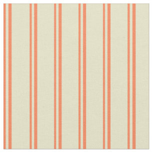 Tissu Corail et Goldenrod pâle Motif de bandes colorées