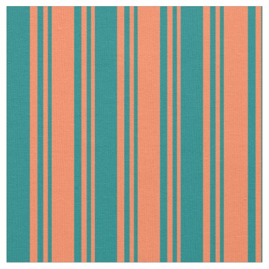 Tissu Corail et Motif Turquoise (Fermer)