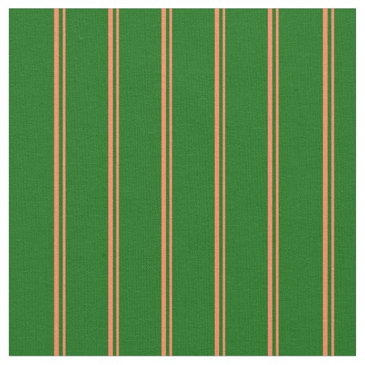 Tissu Corail et Motif vert foncé (Fermer)