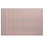 Tissu Corail orange et plaid Girly bleu (Fat Quarter)