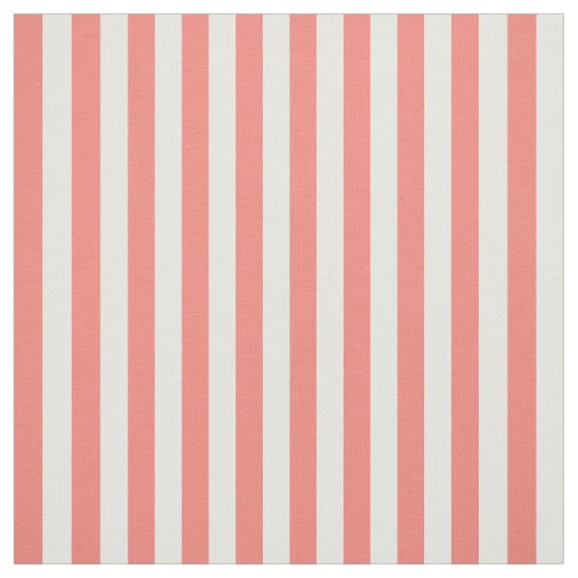 Tissu Corail rose et blanc rayures (Échantillon)