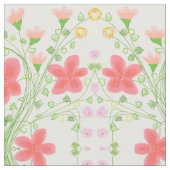 Tissu Corail rose et Pêche à fleurs (Fermer)