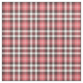 Tissu Corail rose, noir et blanc Plaid (Échantillon)