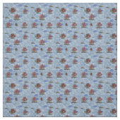 Tissu Corail rose sous-marin - Poisson bleu (Échantillon)