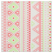 Tissu Corail Rouge rose Lime Vert Aztec Zigzag Motif (Échantillon)