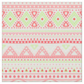 Tissu Corail Rouge rose Lime Vert Aztec Zigzag Motif (Fermer)