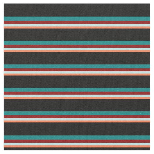 Tissu Corail, Turquoise, Rouge foncé, Turquoise et noir (Fermer)