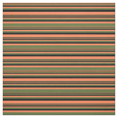 Tissu Corail, vert foncé d'olive et brèves noires (Échantillon)