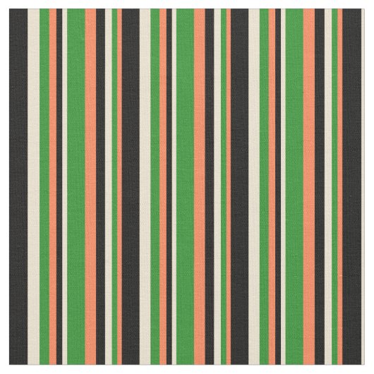 Tissu Corail, Vert Forêt, Bbeige & Noir (Fermer)