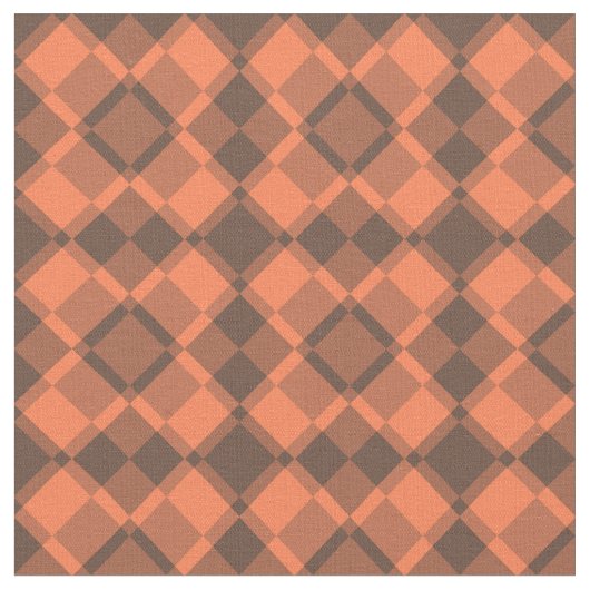 Tissu Coral Brown Checker Argyle Pattern (Fermer)