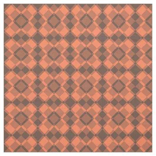 Tissu Coral Brown Checker Argyle Pattern (Échantillon)