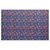 Tissu Coral Peach et Navy Blue Patterned (Fat Quarter)
