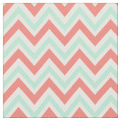 Tissu Coral rose et menthe vert Chevron Motif (Fermer)