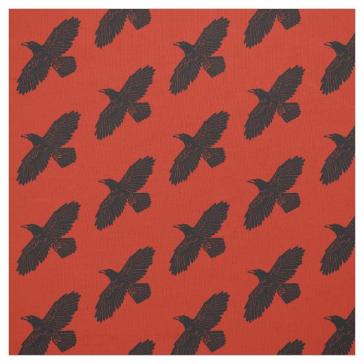 Tissu Corbeau rouge (Échantillon)