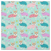 Tissu corgi dans la menthe pjs (Échantillon)