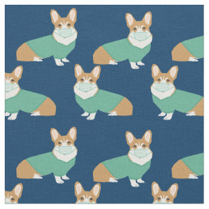 Tissu corgi dans les maquis infirmière marine bleue