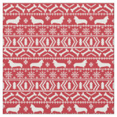 Tissu Corgi Fair Isle Fabric - jolie conception de chien (Fermer)