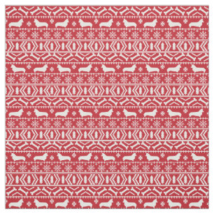 Tissu Corgi Fair Isle Fabric - jolie conception de chien