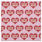 Tissu Corgi Maman Plutôt Rose (Échantillon)