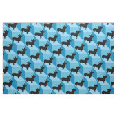 Tissu Corgi sur les cubes bleus (Fat Quarter)