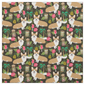 Tissu corgi tiki tropical (Échantillon)