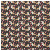 Tissu Corgi Valentines - noir (Échantillon)